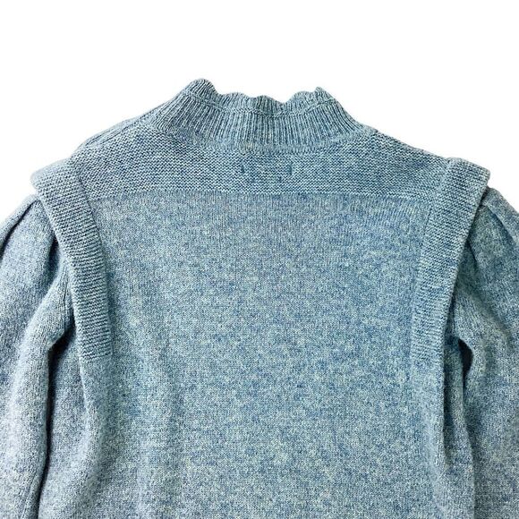 ISABEL MARANT Size 34 Meery Sweater Light Blue Heather Knit Pullover Merry - Picture 7 of 13